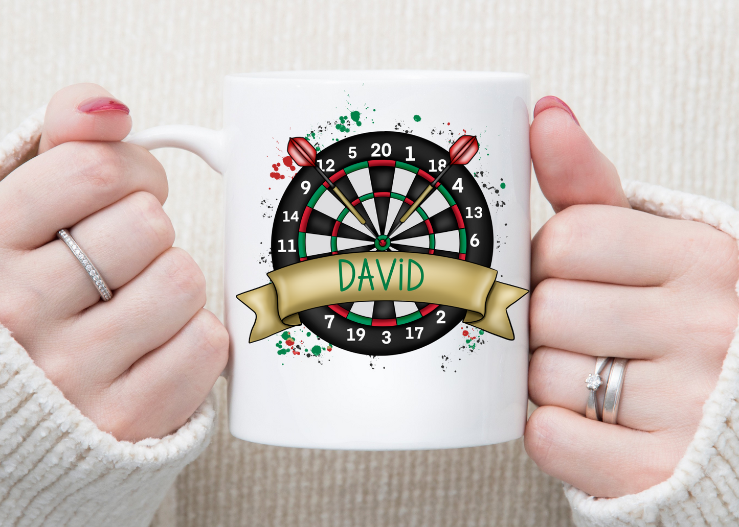Personalised Darts Themed Mug
