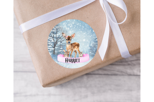 Personalised Reindeer Christmas Present Labels