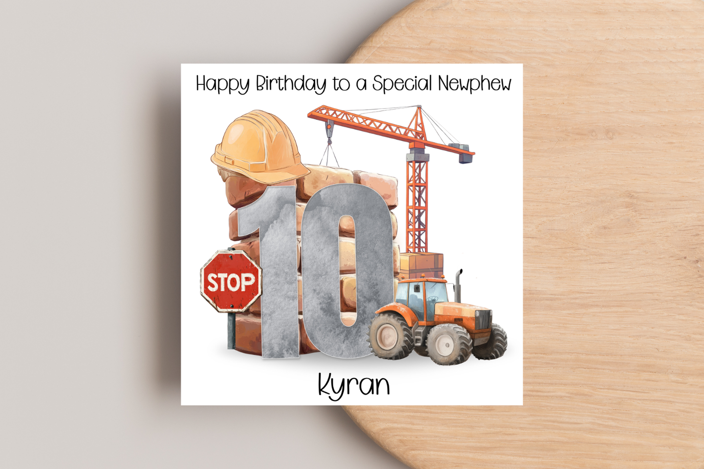 Personalised Building Site Birthday Card