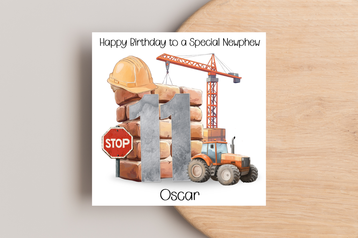 Personalised Building Site Birthday Card