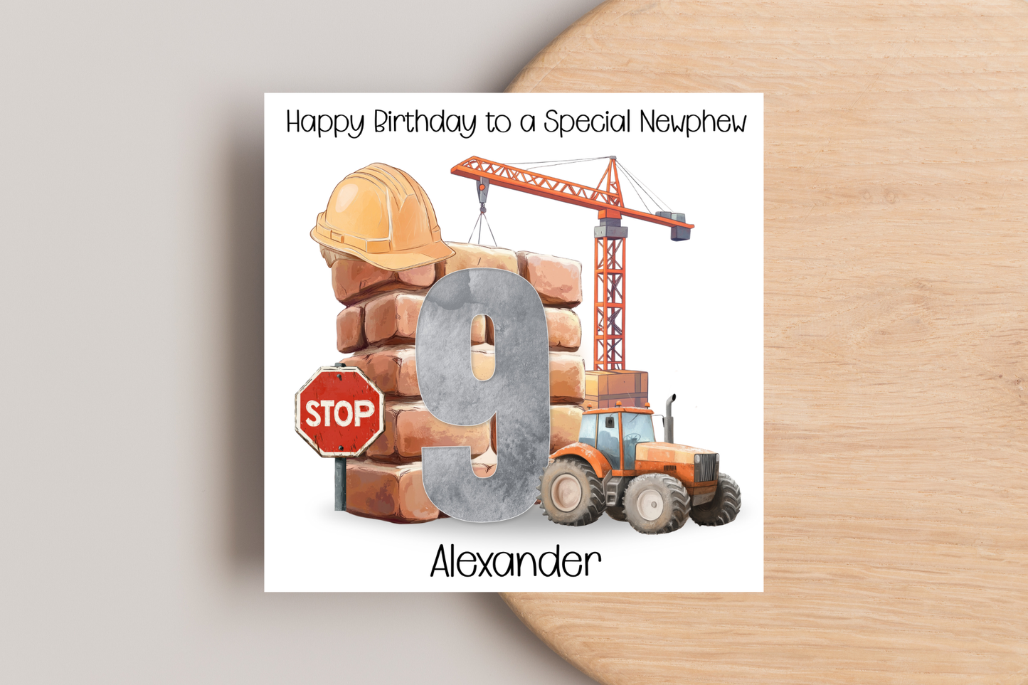 Personalised Building Site Birthday Card
