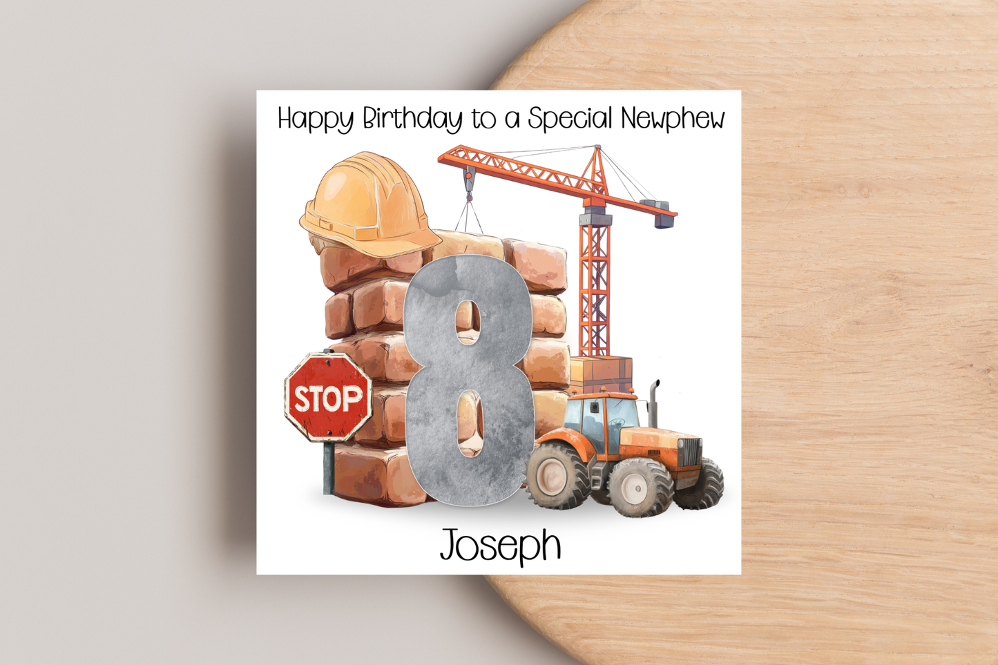 Personalised Building Site Birthday Card