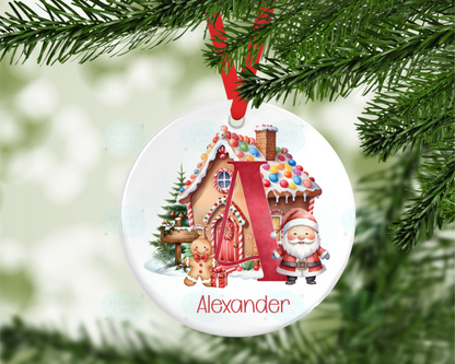 Personalised Gingerbread House Initial Christmas Tree Decoration