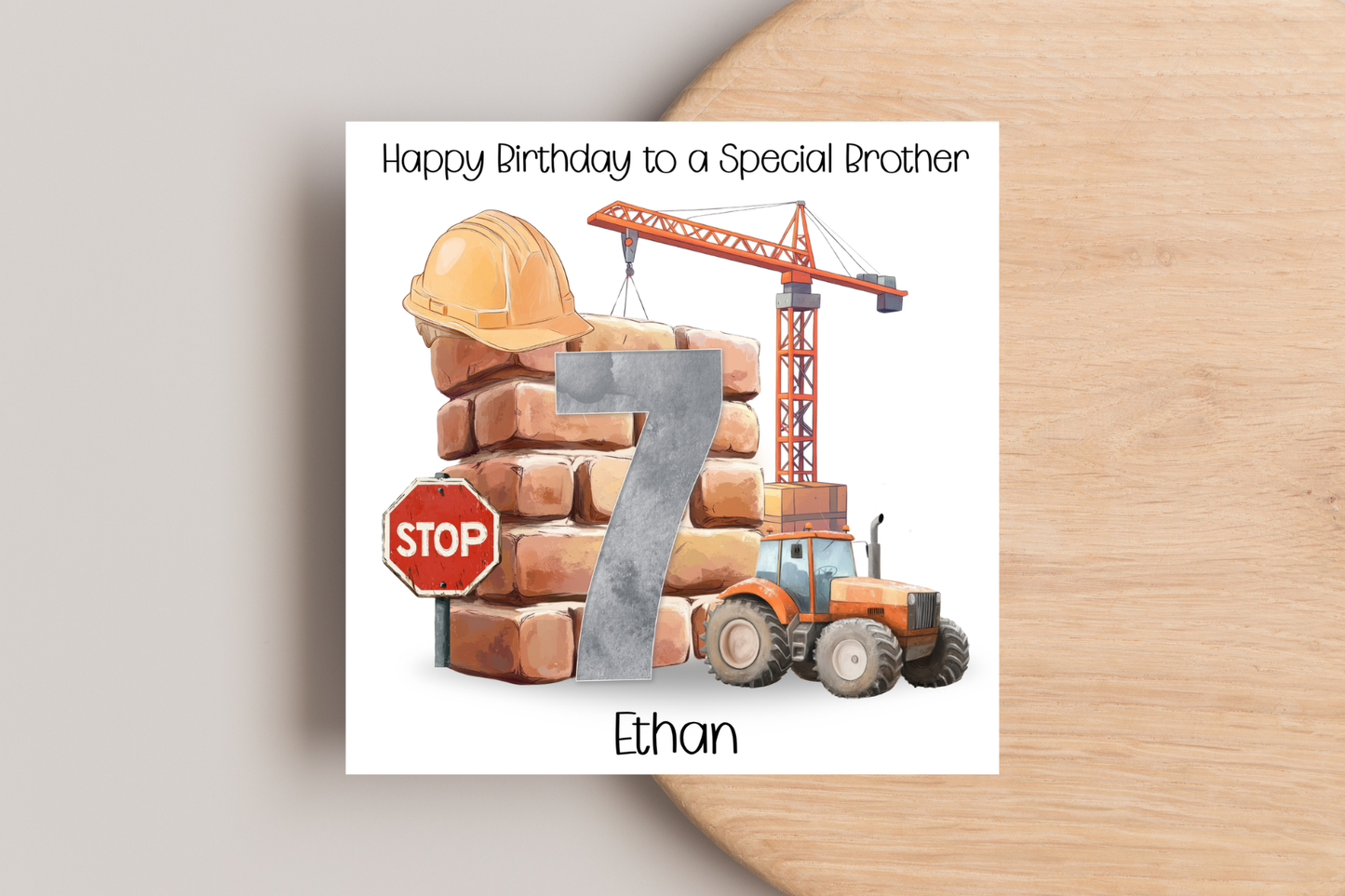 Personalised Building Site Birthday Card
