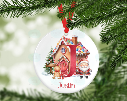 Personalised Gingerbread House Initial Christmas Tree Decoration