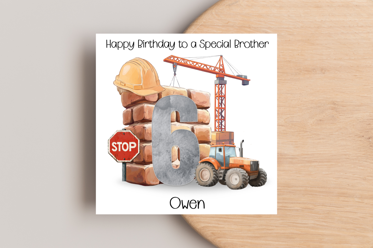 Personalised Building Site Birthday Card