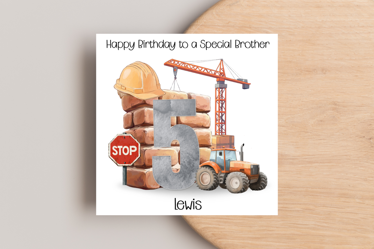 Personalised Building Site Birthday Card