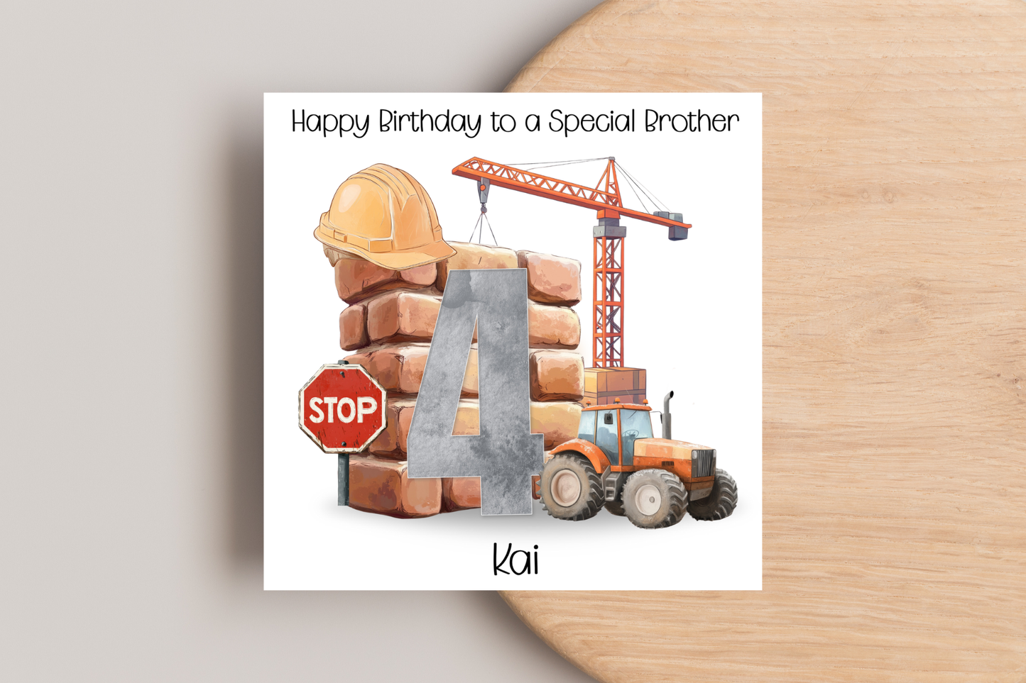 Personalised Building Site Birthday Card
