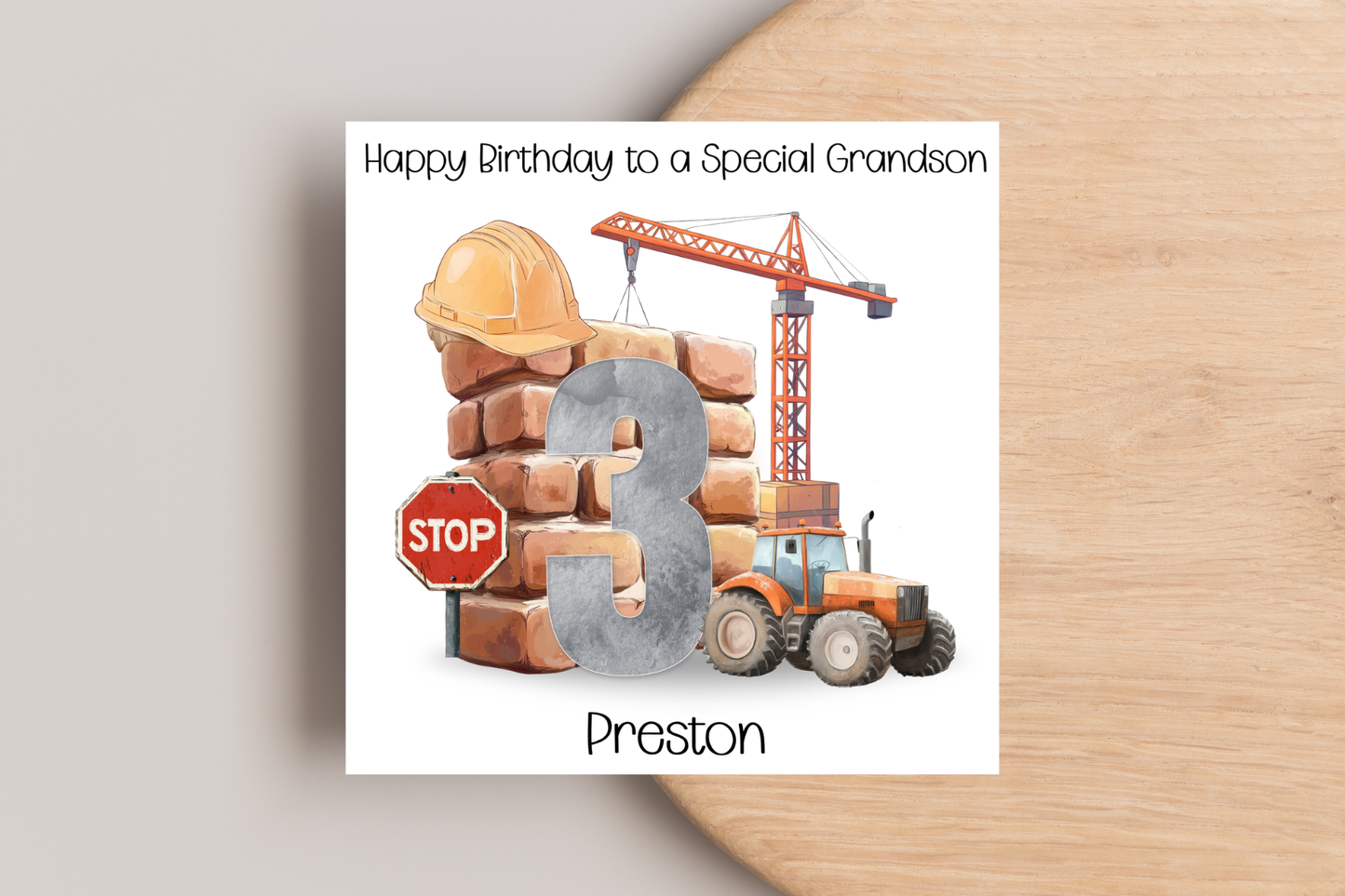 Personalised Building Site Birthday Card