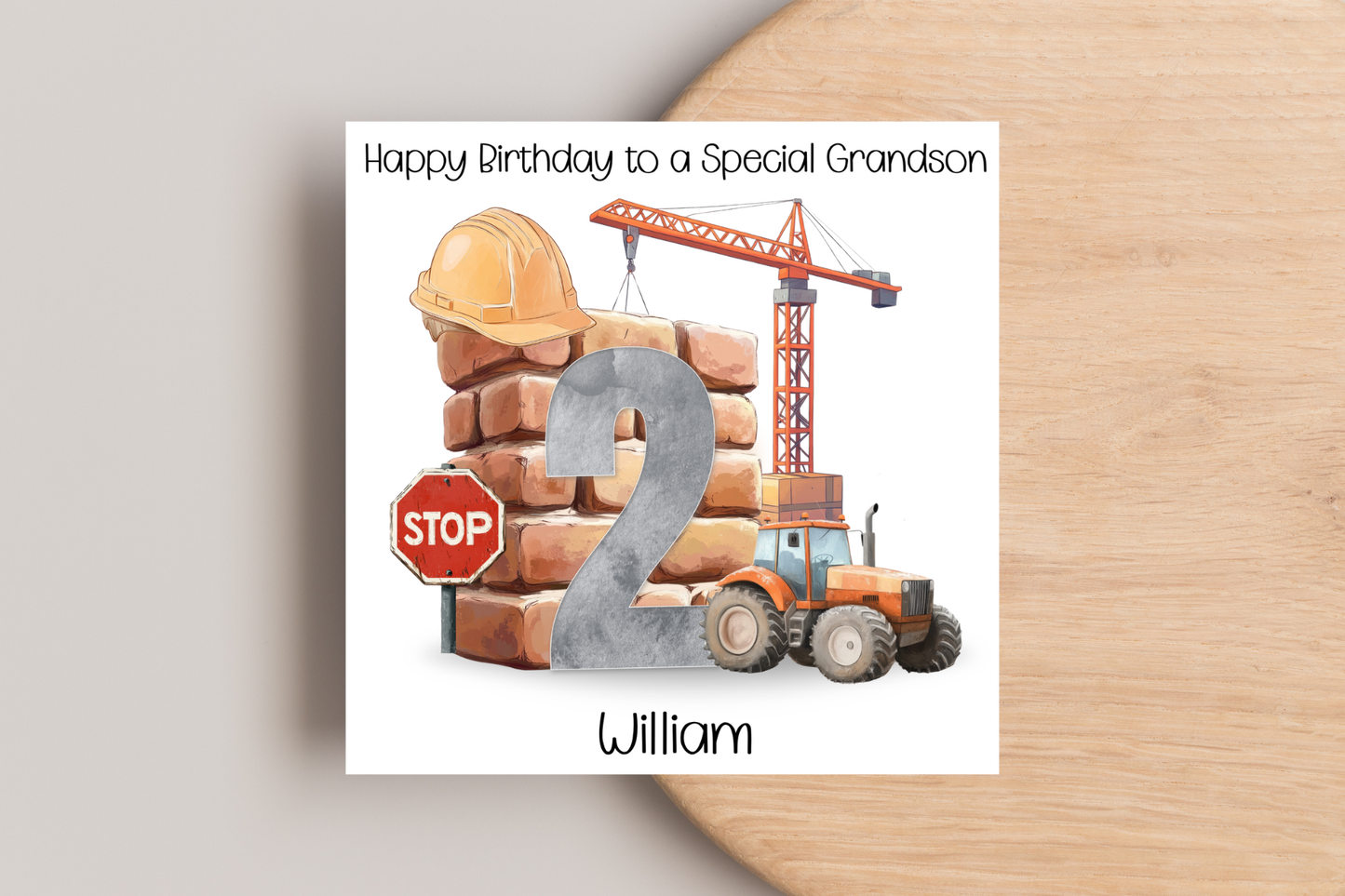 Personalised Building Site Birthday Card