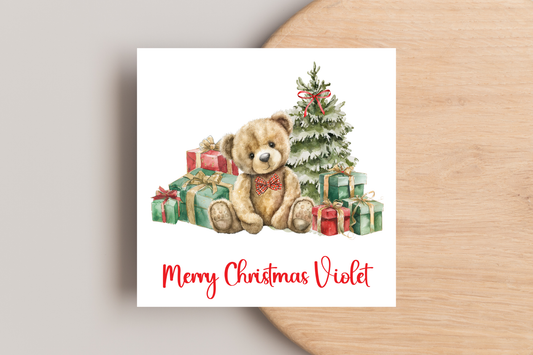 Personalised Teddy Bear Christmas Card