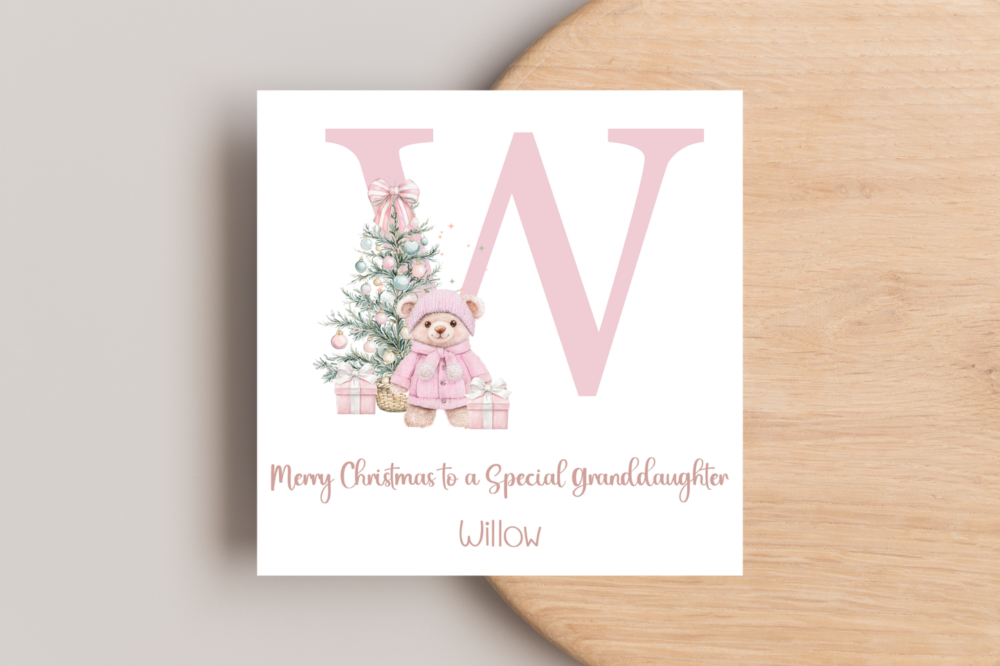 Personalised Teddy Bear Christmas Card