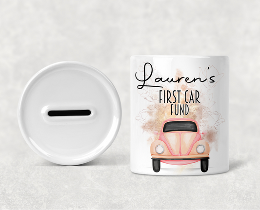 Personalised First Car Fund Money Box