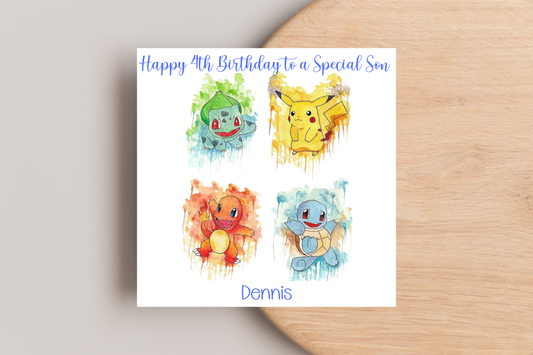 Personalised Pokemon Birthday Card