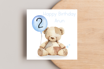 Personalised Bear Birthday Card