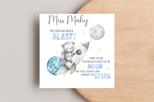Personalised Thank You For Teaching Me Card