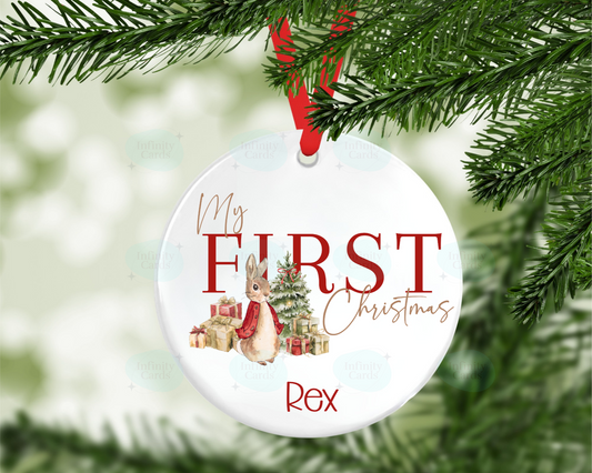 Personalised My First Christmas Peter Rabbit Christmas Tree Decoration