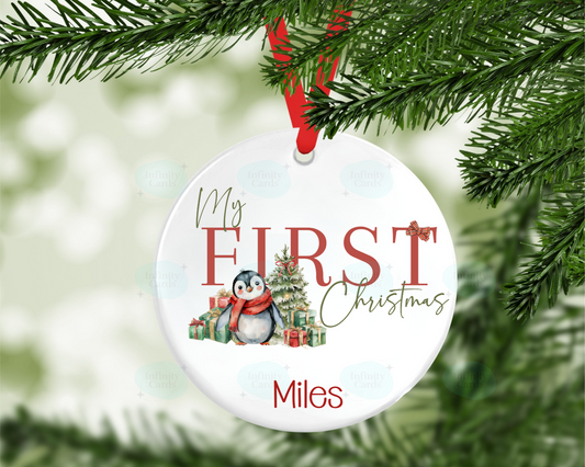 Personalised My First Christmas Penguin Christmas Tree Decoration