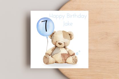 Personalised Bear Birthday Card