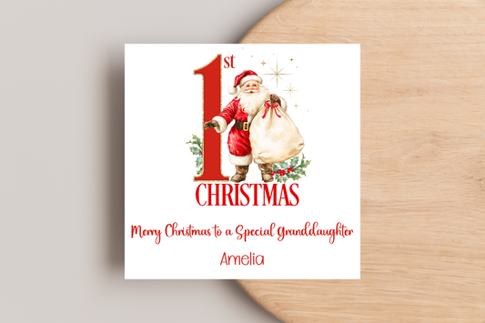 Personalised Santa 1st Christmas card