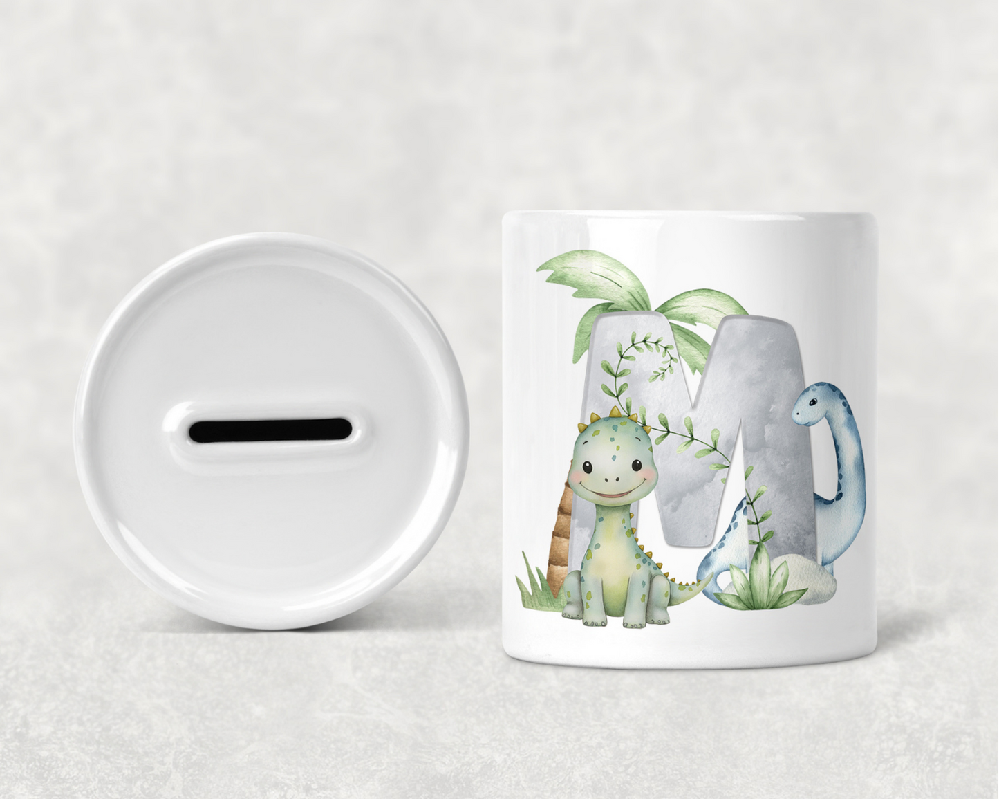 Personalised Dinosaur Initial Money Box