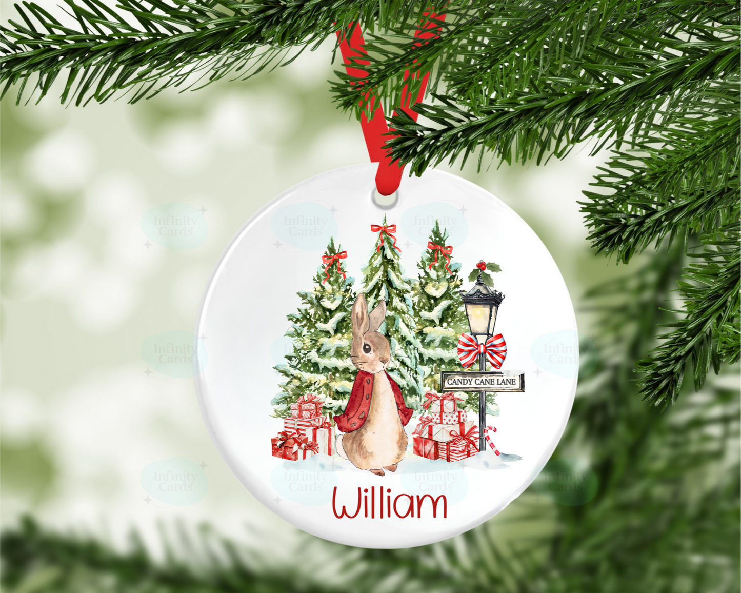 Personalised Peter Rabbit Christmas Tree Decoration