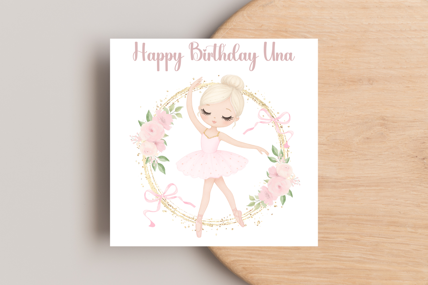 Personalised Pink Ballerina Birthday Card