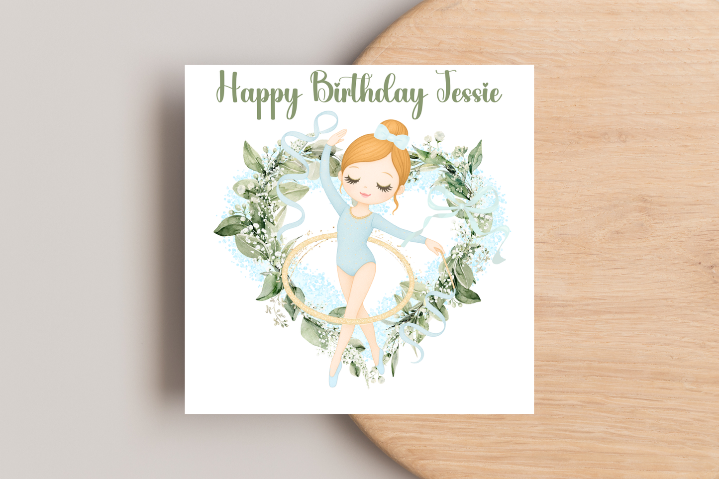 Personalised Blue Ballerina Birthday Card