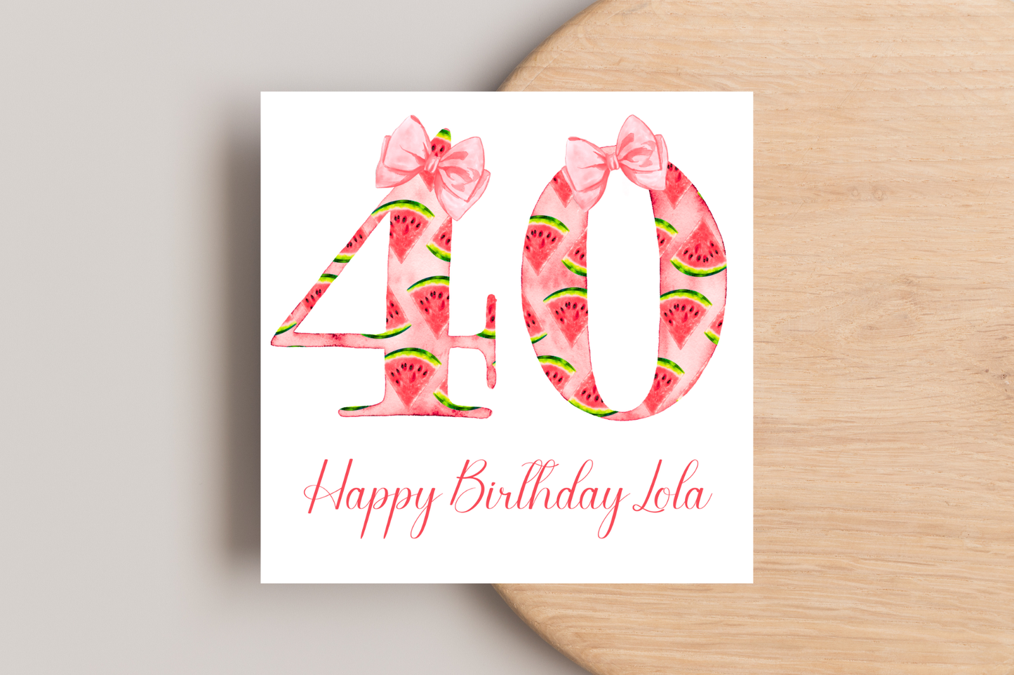 Personalised Water Melon 40th Birthday Card