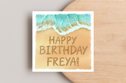 Personalised Beach Birthday Card