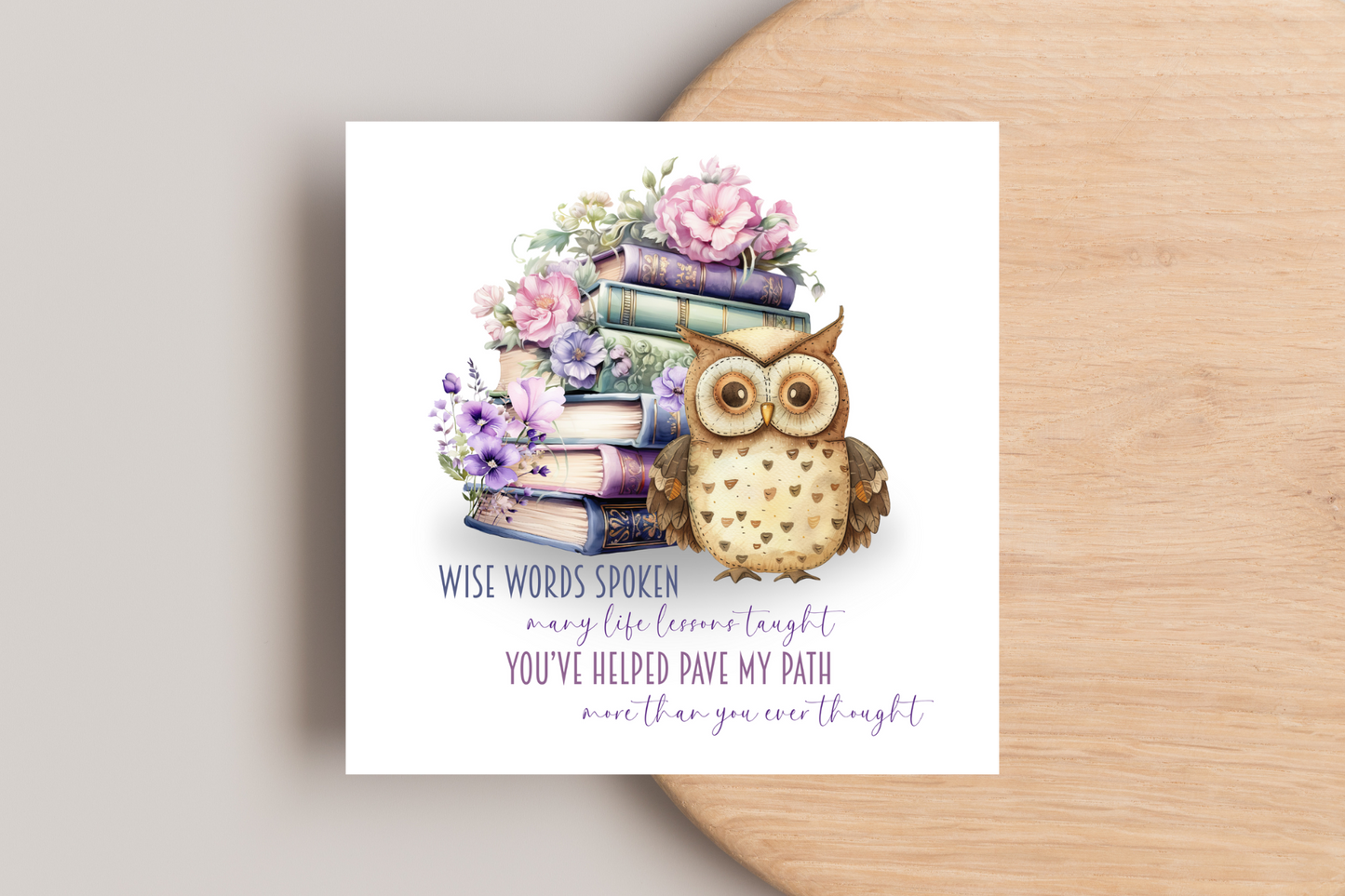 Personalised Wise Owl Thank you Teacher Card