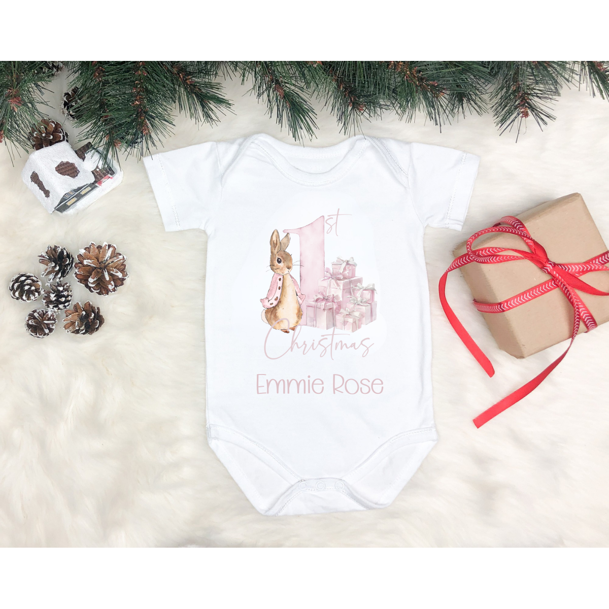 Personalised Peter Rabbit 1st Christmas Vest