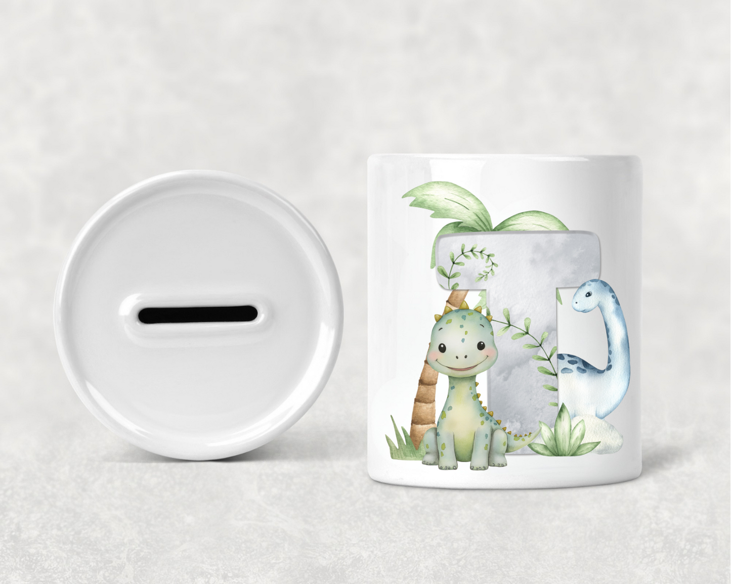 Personalised Dinosaur Initial Money Box