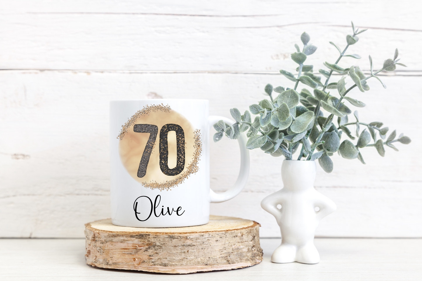 Personalised Birthday Black and Gold Mug