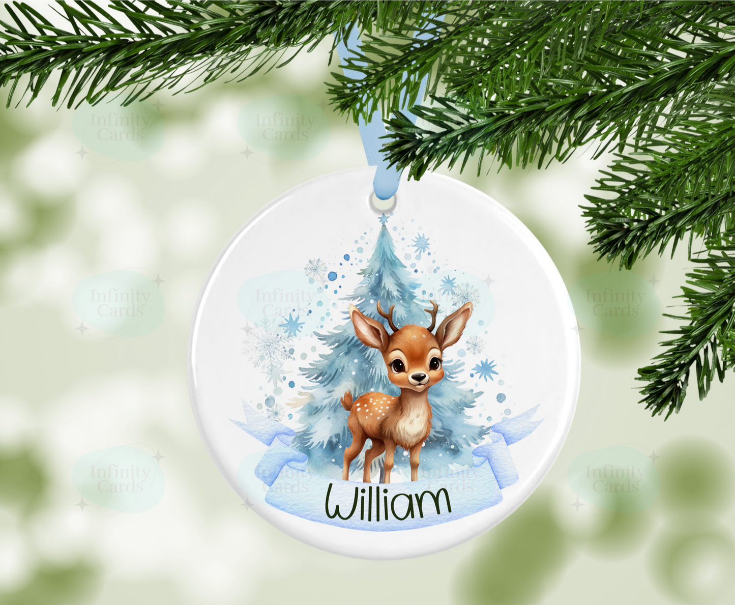 Personalised Reindeer Christmas Tree Decoration