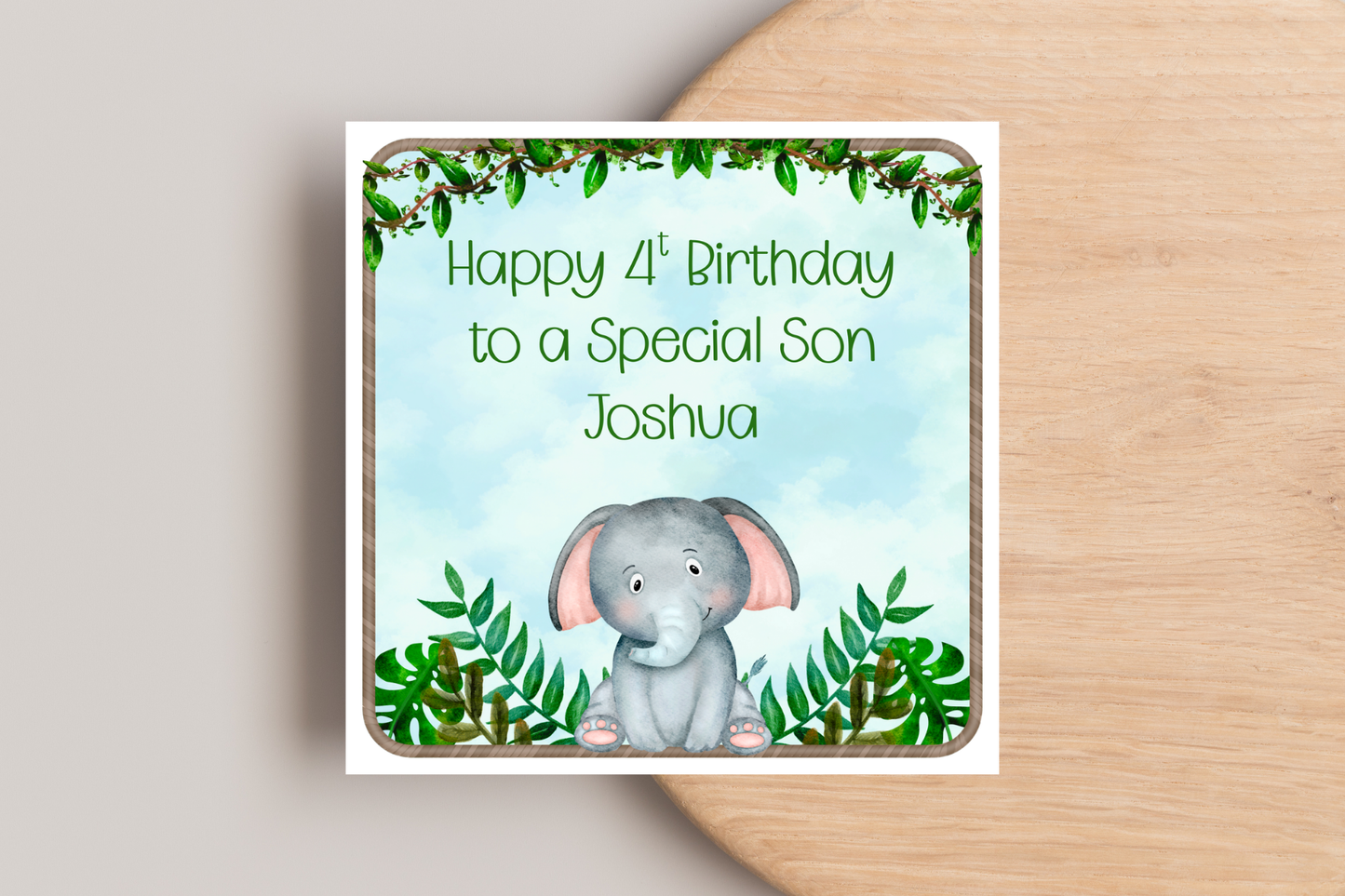 Personalised Jungle Animal Themed Birthday Card
