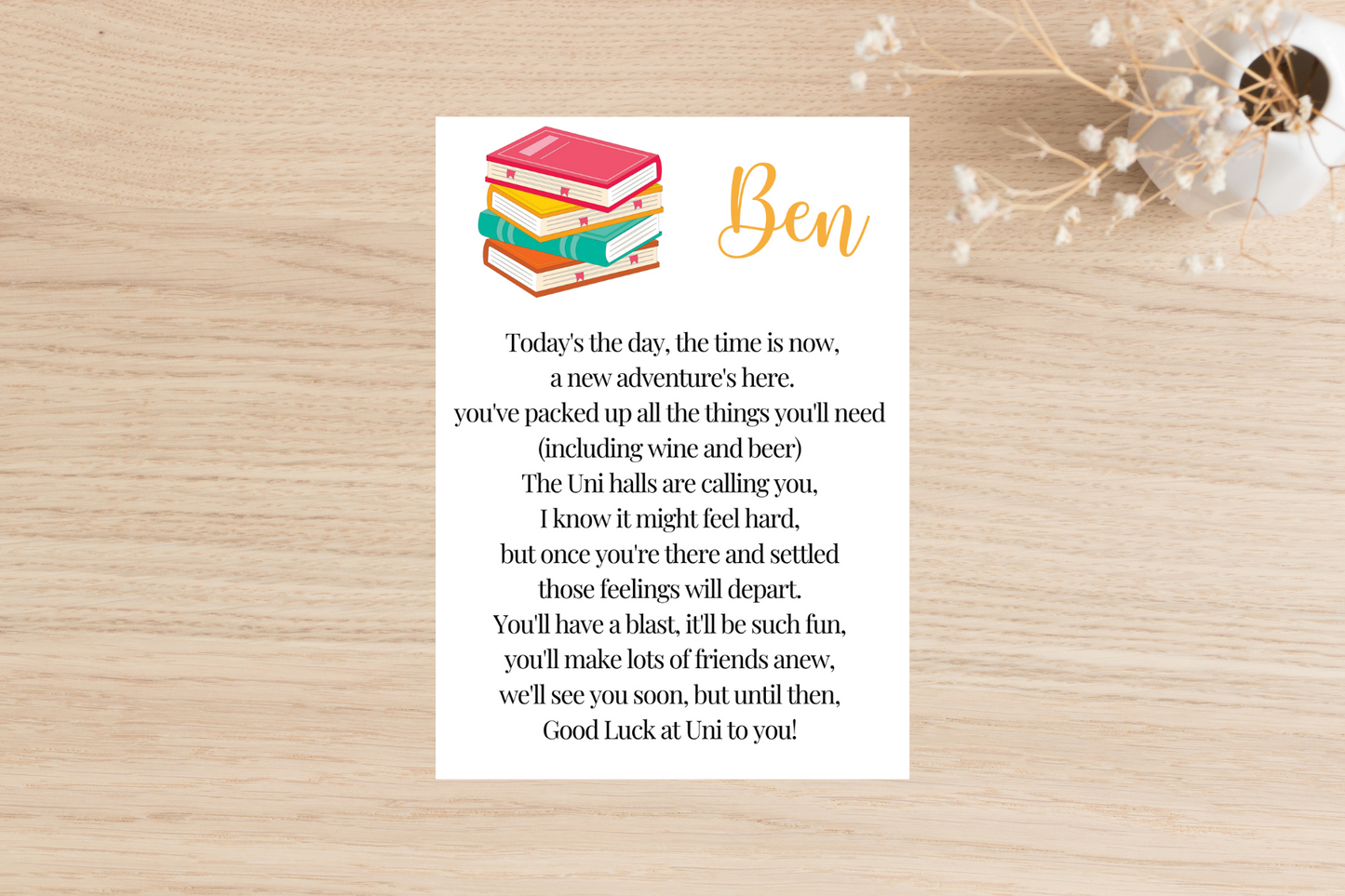 Personalised Off to Uni Card
