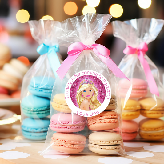 24 X Barbie Thank You For Coming To My Party Stickers