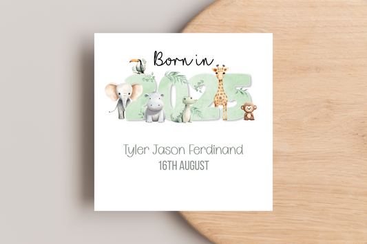 Personalised 2025 Baby Arrival Card