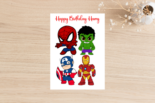 Avengers Personalised Birthday Card