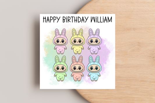Personalised Labubu Birthday Card