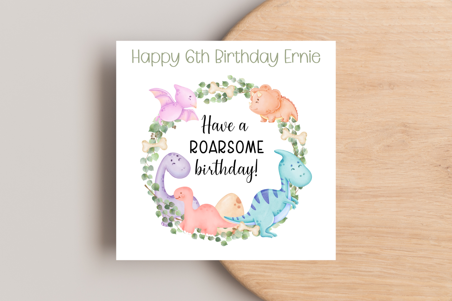 Personalised Dinosaur Birthday Card