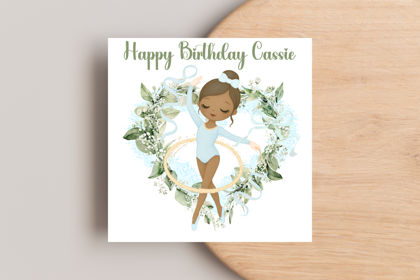 Personalised Blue Ballerina Birthday Card
