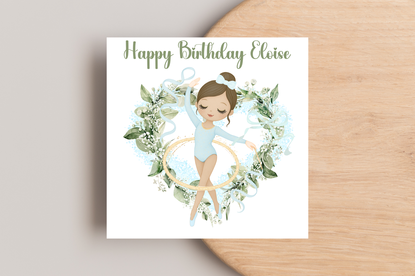 Personalised Blue Ballerina Birthday Card