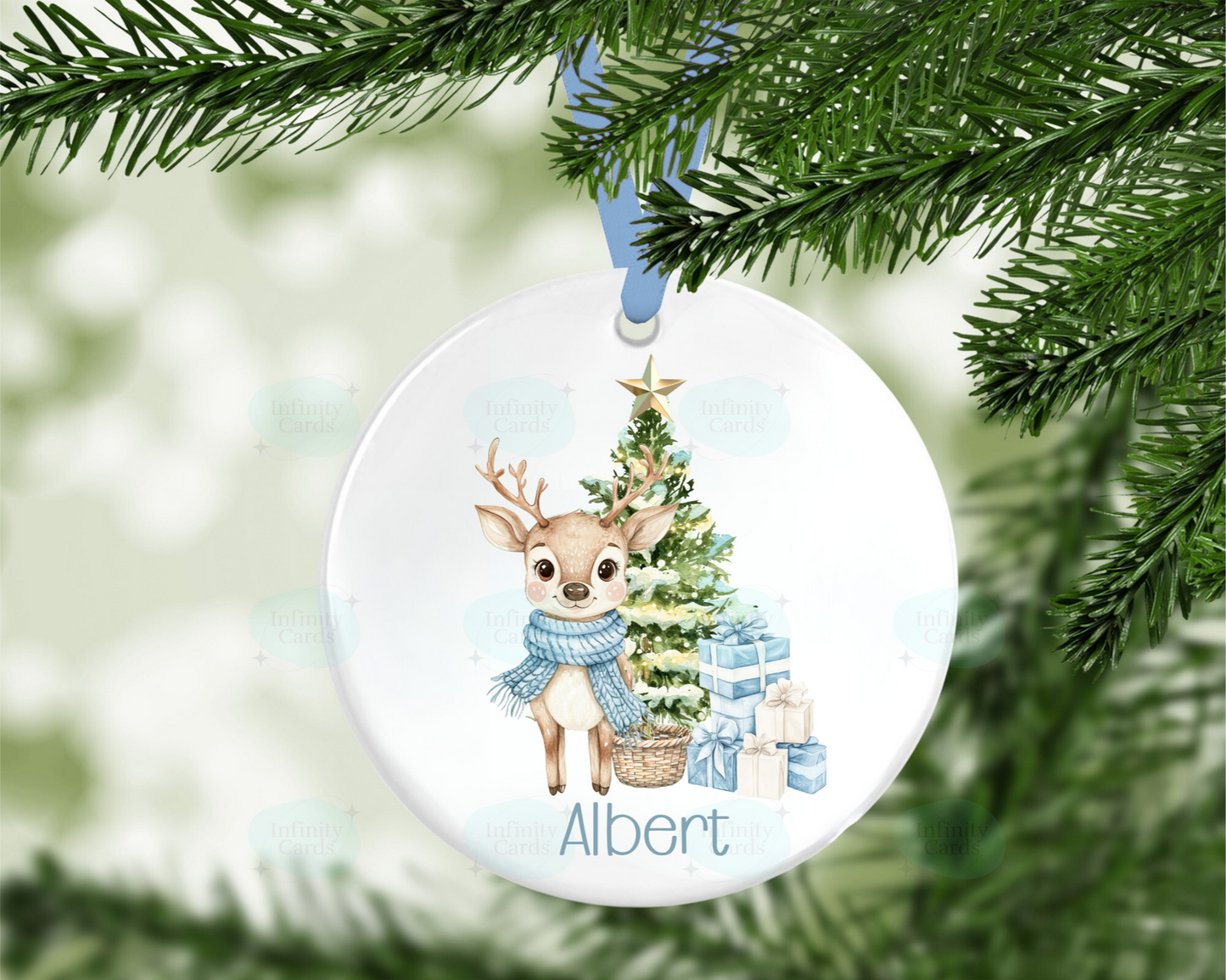 Personalised Reindeer Christmas Tree Decoration