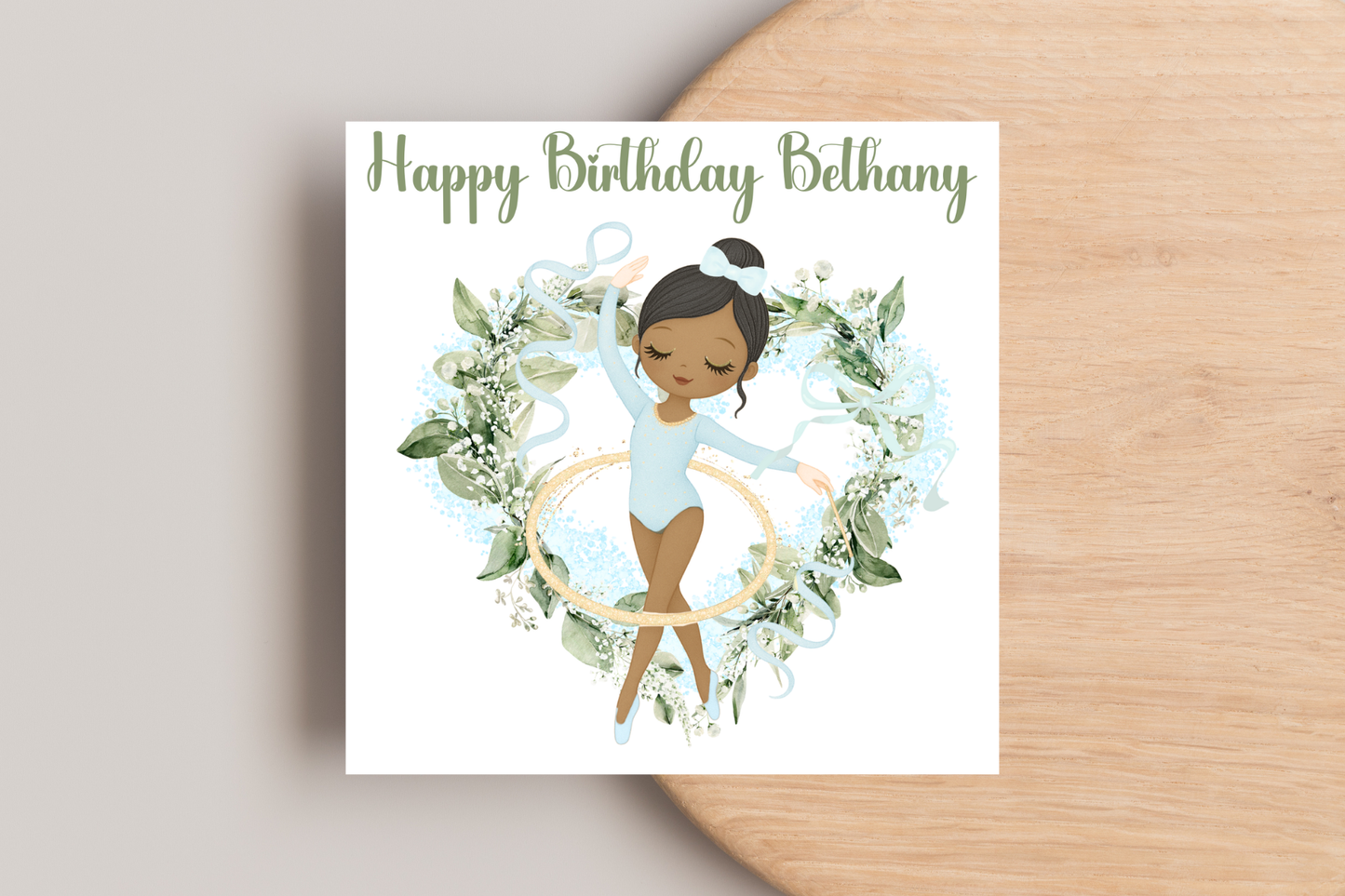 Personalised Blue Ballerina Birthday Card