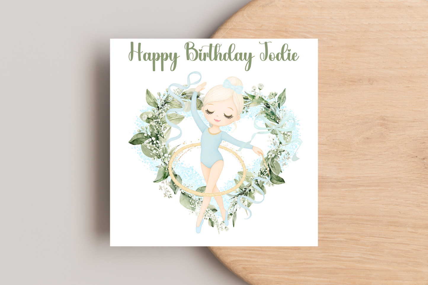 Personalised Blue Ballerina Birthday Card