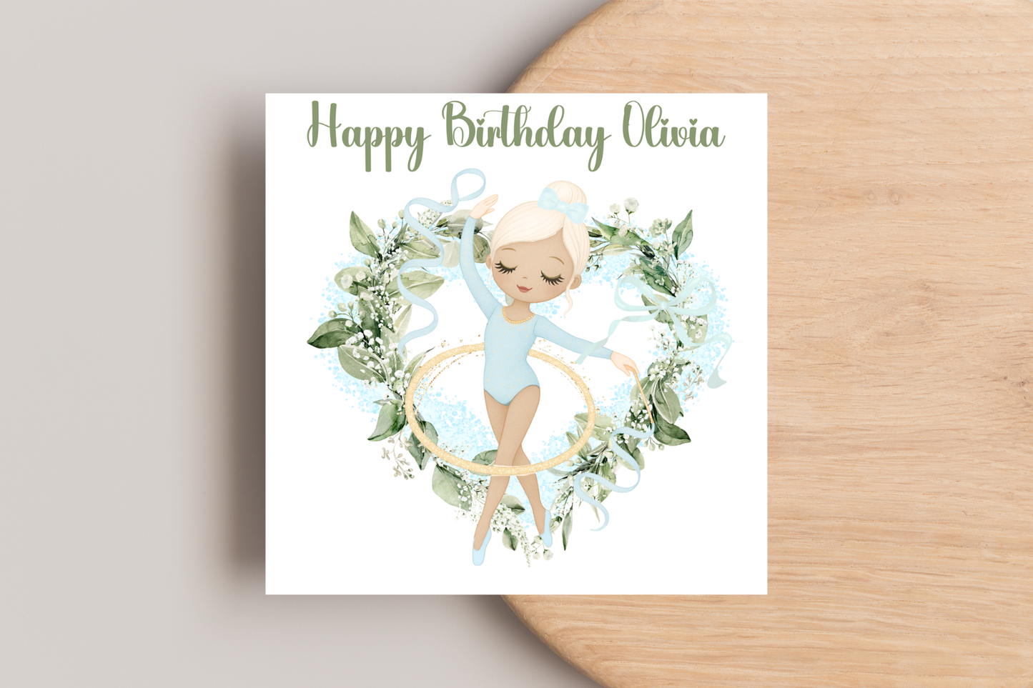 Personalised Blue Ballerina Birthday Card
