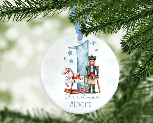 Personalised Ballerina or Nutcracker 1st Christmas Bauble