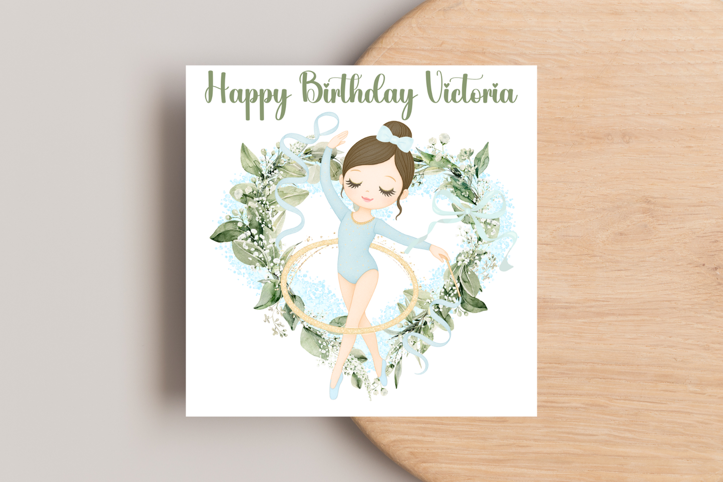 Personalised Blue Ballerina Birthday Card